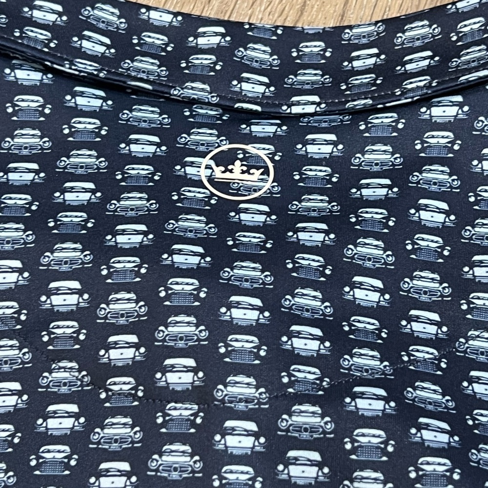 NWT XL Peter Millar Crown Crafted Pinehurst CC PGA US Open Car Pattern Navy Polo - Picture 8 of 8